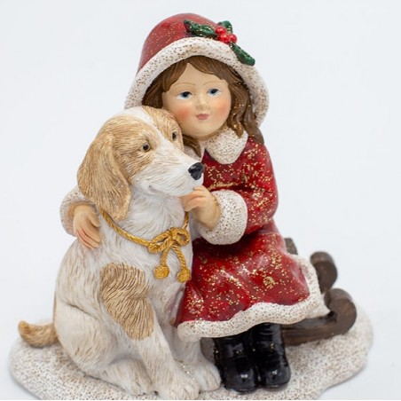 EUROLAMP ΔΙΑΚΟΣΜΗΤΙΚΟ ΠΟΛΥΡΕΖΙΝ, ΚΟΡΙΤΣΑΚΙ ΜΕ ΣΚΥΛΑΚΙ, ΚΟΚΚΙΝΟ, 10x10cm (600-47250)