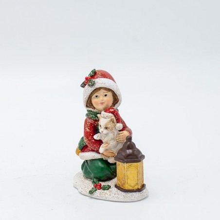 EUROLAMP ΔΙΑΚΟΣΜΗΤΙΚΟ ΠΟΛΥΡΕΖΙΝ, ΚΟΡΙΤΣΑΚΙ ΜΕ ΓΑΤΟΥΛΑ, ΚΟΚΚΙΝΟ, 7.5x9cm (600-47251)