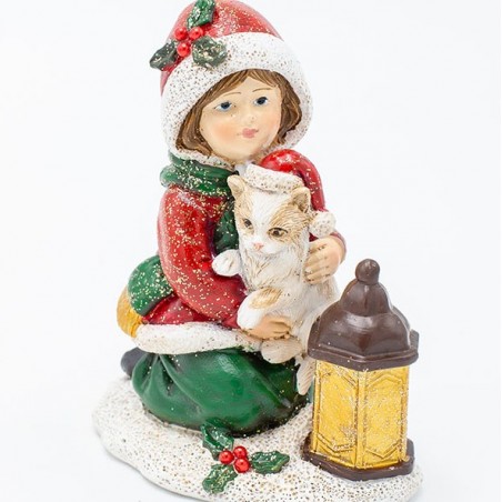 EUROLAMP ΔΙΑΚΟΣΜΗΤΙΚΟ ΠΟΛΥΡΕΖΙΝ, ΚΟΡΙΤΣΑΚΙ ΜΕ ΓΑΤΟΥΛΑ, ΚΟΚΚΙΝΟ, 7.5x9cm (600-47251)