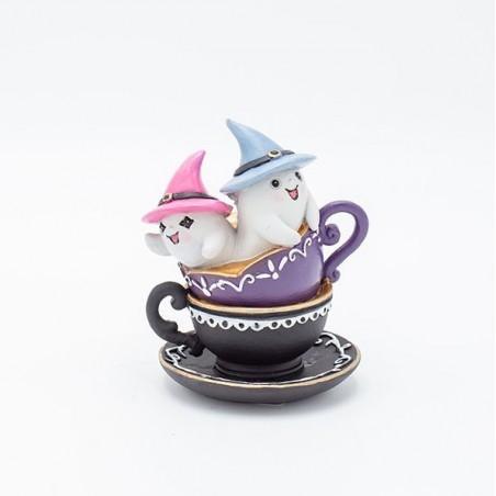 EUROLAMP ΦΑΝΤΑΣΜΑΤΑΚΙΑ ΜΕ ΡΟΖ ΚΑΙ ΓΑΛΑΖΙΟ ΚΑΠΕΛΑΚΙ, ΣΕ ΦΛΥΤΖΑΝΑΚΙΑ, HALLOWEEN, 8.7x7.8x10.8cm (600-47870)