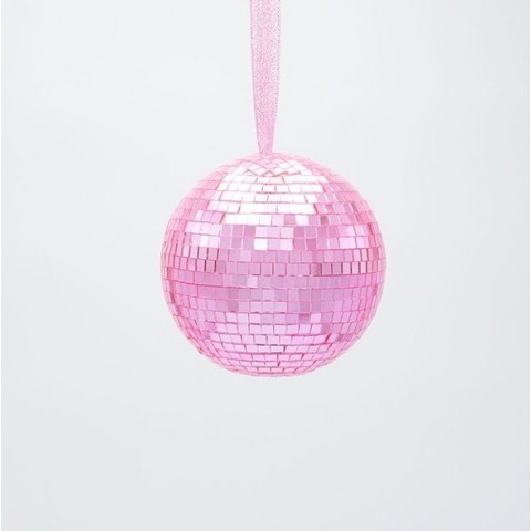 EUROLAMP ΓΥΑΛΙΝΗ ΜΠΑΛΑ, ΝΤΙΣΚΟ, ΡΟΖ, 8cm (600-47044)