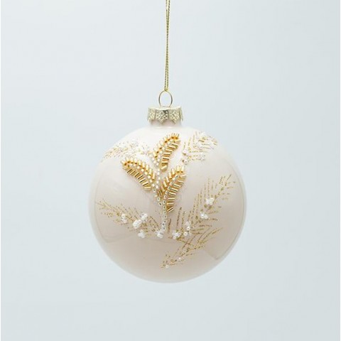 EUROLAMP ΓΥΑΛΙΝΗ ΜΠΑΛΑ, ΜΠΕΖ ΜΕ 3d ΧΡΥΣΑ ΦΥΛΛΑ, ΣΕΤ 4 ΤΜΧ, 10cm (600-47464)