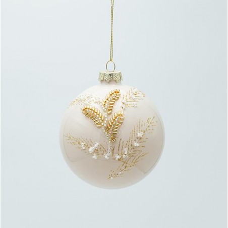 EUROLAMP ΓΥΑΛΙΝΗ ΜΠΑΛΑ, ΜΠΕΖ ΜΕ 3d ΧΡΥΣΑ ΦΥΛΛΑ, ΣΕΤ 4 ΤΜΧ, 10cm (600-47464)