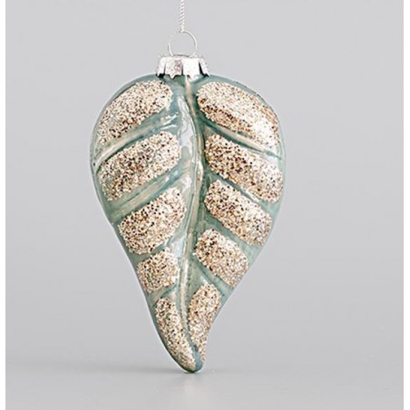 EUROLAMP ΓΥΑΛΙΝΟ ΣΤΟΛΙΔΙ, ΦΥΛΛΟ, ΜΕΝΤΑ, ΜΕ GLITTER, ΣΕΤ 4ΤΜΧ, 7x2,6x11,5cm 600-45110