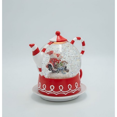 EUROLAMP ΤΣΑΓΙΕΡΑ ΜΕ ΑΓΙΟ ΒΑΣΙΛΗ, CANDY, ΜΕ ΝΕΡΟ ΣΤΟ ΕΣΩΤΕΡΙΚΟ, ΦΩΤΙΖΟΜΕΝΗ, ΜΠΑΤΑΡΙΑΣ, TIMER, 19x15x19cm 600-48146