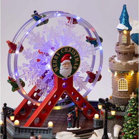 EUROLAMP ΠΑΡΑΜΥΘΕΝΙΟ ΚΑΣΤΡΟ, ΜΕ ΡΟΔΑ ΚΑΙ ΚΑΡΟΥΖΕΛ, ΦΩΤΙΖΟΜΕΝΟ, ΜΕ ΜΕΤΑΣΧΗΜΑΤΙΣΤΗ, 62x36,5x47cm 600-48108