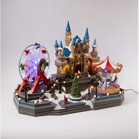 EUROLAMP ΠΑΡΑΜΥΘΕΝΙΟ ΚΑΣΤΡΟ, ΜΕ ΡΟΔΑ ΚΑΙ ΚΑΡΟΥΖΕΛ, ΦΩΤΙΖΟΜΕΝΟ, ΜΕ ΜΕΤΑΣΧΗΜΑΤΙΣΤΗ, 62x36,5x47cm 600-48108