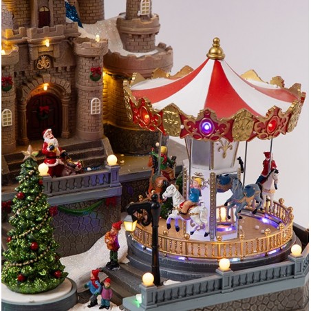 EUROLAMP ΠΑΡΑΜΥΘΕΝΙΟ ΚΑΣΤΡΟ, ΜΕ ΡΟΔΑ ΚΑΙ ΚΑΡΟΥΖΕΛ, ΦΩΤΙΖΟΜΕΝΟ, ΜΕ ΜΕΤΑΣΧΗΜΑΤΙΣΤΗ, 62x36,5x47cm 600-48108