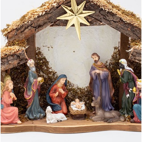 EUROLAMP ΦΑΤΝΗ ΜΕ 9 ΦΙΓΟΥΡΕΣ ΚΑΙ ΑΣΤΕΡΙ ΤΗΣ ΒΗΘΛΕΕΜ, 35x12x25cm 600-47729