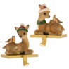 Iliadis Χριστουγεννιάτικη Κρεμάστρα Τζακιού Με Καφέ Ελαφάκια 10.5Χ9Χ13cm (86668)