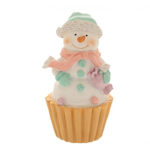 Iliadis Πολύχρωμο Πολυρεζίν Cupcake Χιονάνθρωπος 8.5X8X15cm (87282)