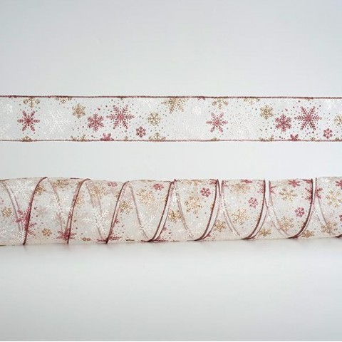 Eurolamp Υφασμάτινη Κορδέλα Ροζ 9.1m με Φάρδος 6.35cm 600-44972