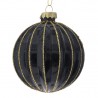 Iliadis Γυαλιστερή Μαύρη-Χρυσή Γυάλινη Μπάλα 8cm, Σετ των 6 Τεμαχίων (83131)
