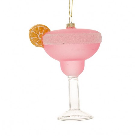 Iliadis Ροζ Γυάλινο Κρεμαστό Ποτήρι Κοκτέιλ 9,5Χ12,5cm (87441)