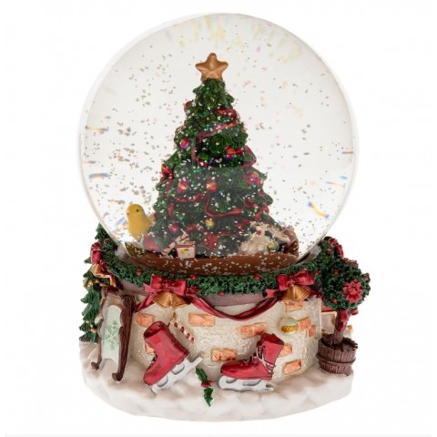 Iliadis ΠΟΛΥΡΕΖΙΝ ΚΟΥΡΔΙΣΤΗ ΝΕΡΟΜΠΑΛΑ ΜΕ ΧΡΙΣΤΟΥΓΕΝΝΙΑΤΙΚΟ ΣΚΗΝΙΚΟ ΚΑΙ ΜΟΥΣΙΚΗ Φ13,5X16,5cm (90516)