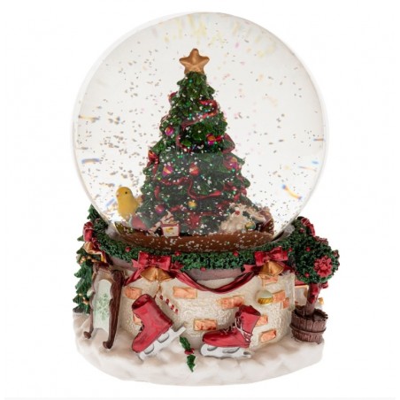 Iliadis ΠΟΛΥΡΕΖΙΝ ΚΟΥΡΔΙΣΤΗ ΝΕΡΟΜΠΑΛΑ ΜΕ ΧΡΙΣΤΟΥΓΕΝΝΙΑΤΙΚΟ ΣΚΗΝΙΚΟ ΚΑΙ ΜΟΥΣΙΚΗ Φ13,5X16,5cm (90516)