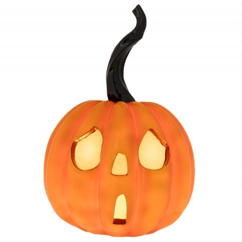 Iliadis ΠΟΡΤΟΚΑΛΙ ΚΕΡΑΜΙΚΗ ΚΟΛΟΚΥΘΑ ΚΗΡΟΠΗΓΙΟ HALOWEEN 18Χ18Χ26cm ΜΕ ΦΩΣ (90804)