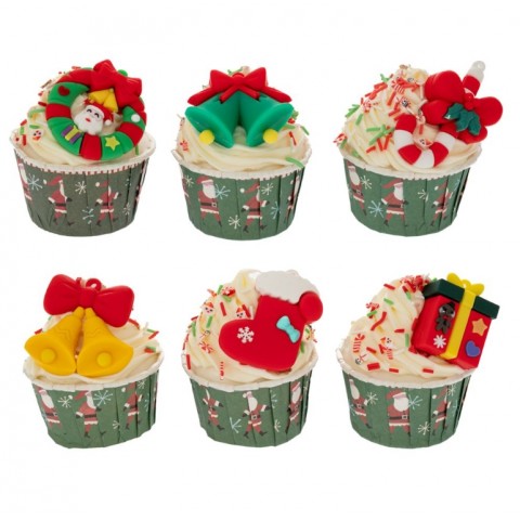 Iliadis ΜΑΓΝΗΤΑΚΙ CUPCAKE ΜΕ ΧΡΙΣΤΟΥΓΕΝΝΙΑΤΙΚΕΣ ΦΙΓΟΥΡΕΣ Φ7,5cm 6 ΣΧΕΔΙΑ (91794)