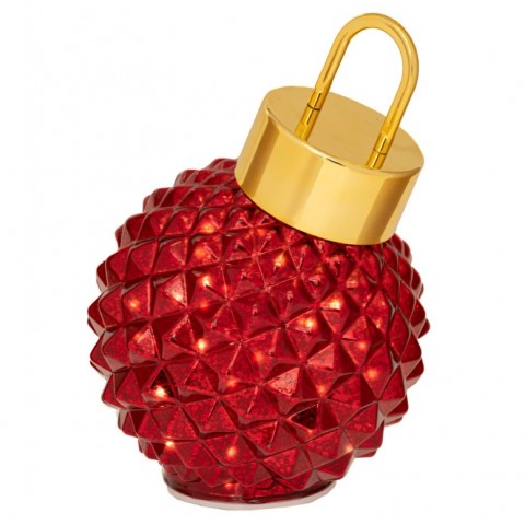 Iliadis ΚΟΚΚΙΝΗ ΓΥΑΛΙΝΗ ΜΠΑΛΑ ΜΕ LED ΦΩΣ Φ18cm ΜΠΑΤΑΡΙΑΣ ΠΕΡΙΣΤΡΕΦΟΜΕΝΗ (90914)