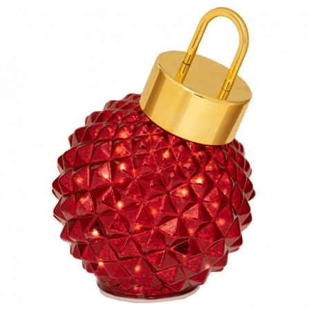 Iliadis ΚΟΚΚΙΝΗ ΓΥΑΛΙΝΗ ΜΠΑΛΑ ΜΕ LED ΦΩΣ Φ18cm ΜΠΑΤΑΡΙΑΣ ΠΕΡΙΣΤΡΕΦΟΜΕΝΗ (90914)