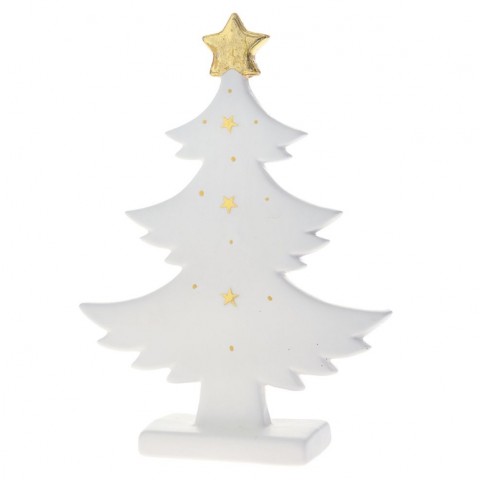 Iliadis ΛΕΥΚΟ ΧΡΥΣΟ ΚΕΡΑΜΙΚΟ ΔΙΑΚΟΣΜΗΤΙΚΟ ΔΕΝΤΡΟ ΜΕ ΦΩΣ 19Χ5Χ25cm (81482)