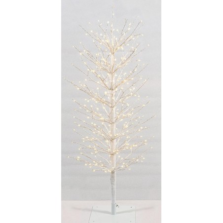 Lianos Λευκό Φωτιζόμενο Δέντρο Με 400 Led Copper Φωτάκια (40 Led Flash) ,Μετασχηματιστή IP44 Και Dimmer, Ύψους 120cm (23413)