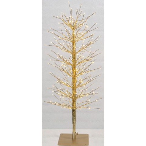 Lianos Χρυσό Φωτιζόμενο Δέντρο Με 400 Led Copper Φωτάκια (40 Led Flash) ,Μετασχηματιστή IP44 Και Dimmer,Ύψους 120cm (23414)