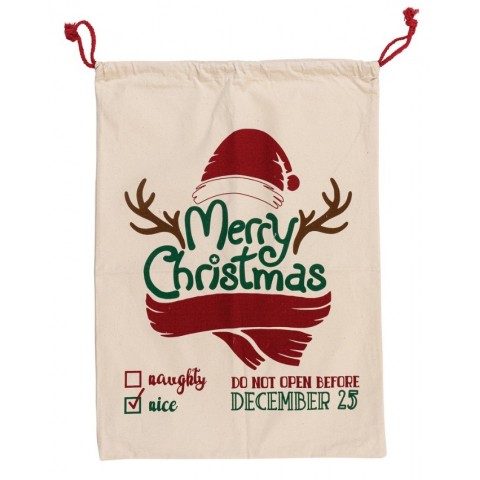 Lianos Πάνινος Χριστουγεννιάτικος Σάκος 50 x 70(h)cm (23676)