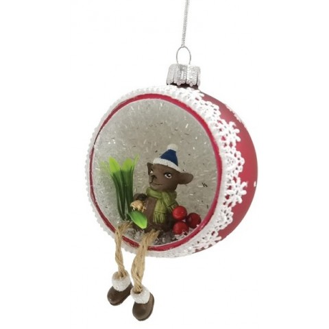 Lianos Γυάλινο Κρεμαστό Χριστουγεννιάτικο Στολίδι 9 x 5 x 13cm (26193)