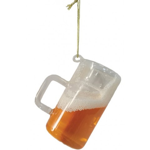 Lianos Γυάλινο Κρεμαστό Χριστουγεννιάτικο Στολίδι Ποτήρι Μπύρα 5,6 x 4 x 7,5cm (26187)