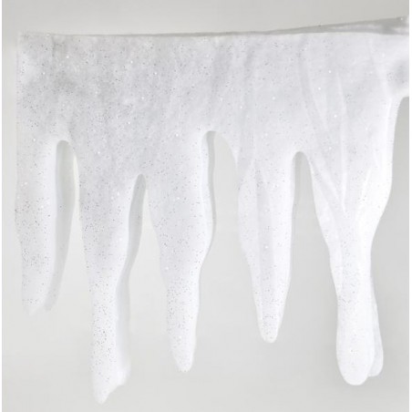 EUROLAMP ΣΤΑΛΑΚΤΙΤΕΣ ΜΕ ΑΣΗΜΕΝΙΑ GLITTER, 200cm 600-40376