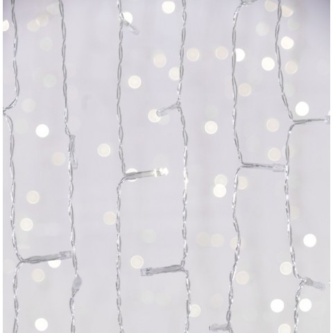 EUROLAMP ΚΟΥΡΤΙΝΑ, 500 FLASH LED , ΔΙΑΦΑΝΟ ΚΑΛΩΔΙΟ, ΛΕΥΚΟ LED (H250 x L300cm, 20 ΣΕΙΡΕΣ x 25 LED), ΙΡ44 600-02690