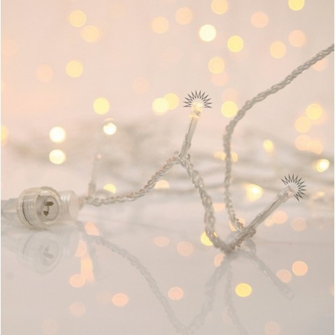 EUROLAMP ΣΕΙΡΑ, 700 FLASH LED, ΔΙΑΦΑΝΟ ΚΑΛΩΔΙΟ, ΘΕΡΜΟ ΛΕΥΚΟ LED ANA 10cm, IΡ44 600-02563