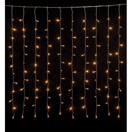 Lianos 650 Led Σταθερή Συμμετρική Κουρτίνα Με Μετασχηματιστή Ιp44 Και Επέκταση 300 x 300(h)cm,Με Διάφανο Καλώδιο/Θερμό (62307)