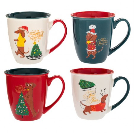 Iliadis ΚΕΡΑΜΙΚΗ ΚΟΥΠΑ ΜΕ ΧΡΙΣΤΟΥΓΕΝΝΙΑΤΙΚΕΣ ΦΙΓΟΥΡΕΣ 4 ΣΧΕΔΙΑ 350ml (91507)