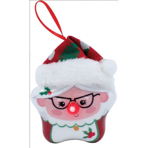 Lianos Κόκκινη Πλαστική Χριστουγεννιάτικη Μπάλα Με Led Φώς Μπαταρίας 8 x 5 x 10,5cm (224296)