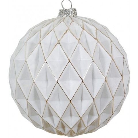 Lianos Ασημί Γυάλινη Χριστουγεννιάτικη Μπάλα 8cm (176534)