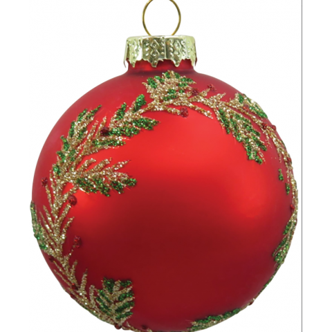 Lianos Κόκκινη Γυάλινη Χριστουγεννιάτικη Μπάλα 8cm (224152)