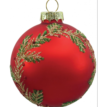 Lianos Κόκκινη Γυάλινη Χριστουγεννιάτικη Μπάλα 8cm (224152)