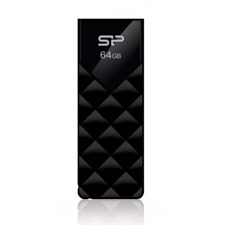 SILICON POWER USB FLASH ULTIMA U03, 64GB, USB 2.0, ΜΑΥΡΟ
