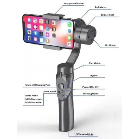 STABILIZER PRO SPX 3 AXIS HANDHELD GIMBAL / ΑΝΤΙΚΡΑΔΑΣΜΙΚΗ ΧΕΙΡΟΛΑΒΗ ΓΙΑ ΚΙΝΗΤΑ ΤΗΛΕΦΩΝΑ OEM