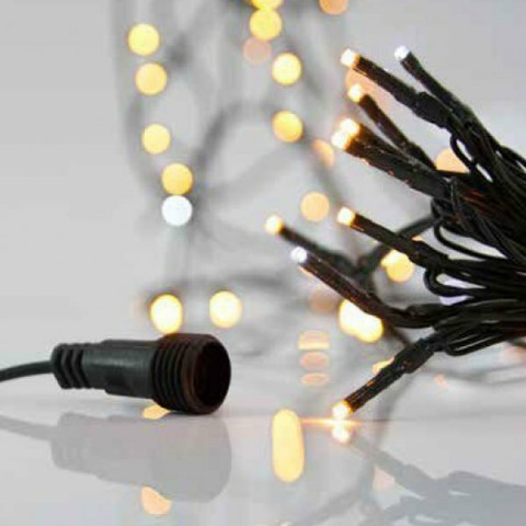 EUROLAMP 100 LED ΣΕΙΡΑ, ΜΕ ΕΠΕΚΤΑΣΗ, ΠΡΑΣΙΝΟ ΚΑΛΩΔΙΟ, ΧΑΛΚΙΝΟ ΘΕΡΜΟ LED, 9 ΛΕΥΚΑ FLASH LED, ΙΡ44, 600-11345