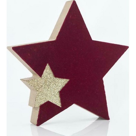 ΑΣΤΕΡΙ ΕΠΙΤΡΑΠΕΖΙΟ, ΞΥΛΙΝΟ, 15x2x15cm Eurolamp 600-43921