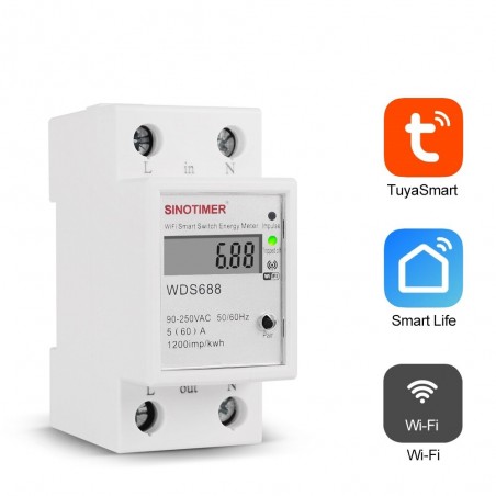 WIFI SMART SWITCH ENERGY CONSUPTION kWh 60A - WIFI ΜΕΤΡΗΤΗΣ ΚΑΤΑΝΑΛΩΣΗΣ SINOTIMER WDS688