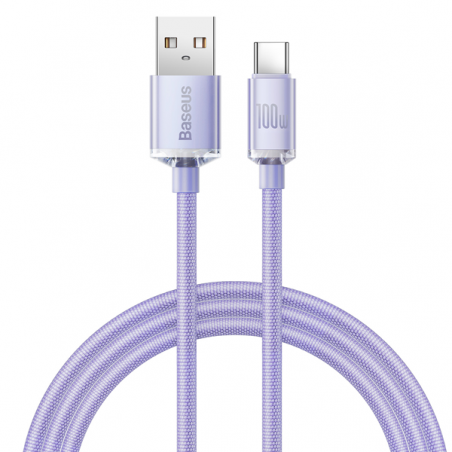 BASEUS CRYSTAL SHINE SERIES CABLE USB to Type-C 100W 1.2m Lilac