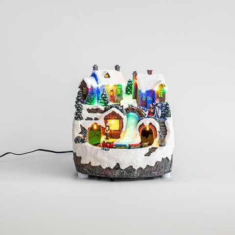 EUROLAMP ΧΩΡΙΟ ΧΙΟΝΙΣΜΕΝΟ ΜΕ ΤΡΕΝΟ, 13 LED, ΜΕ ΜΕΤΑΣΧΗΜΑΤΙΣΤΗ, ΜΕ ΚΙΝΗΣΗ, 22x22x21cm 600-44843