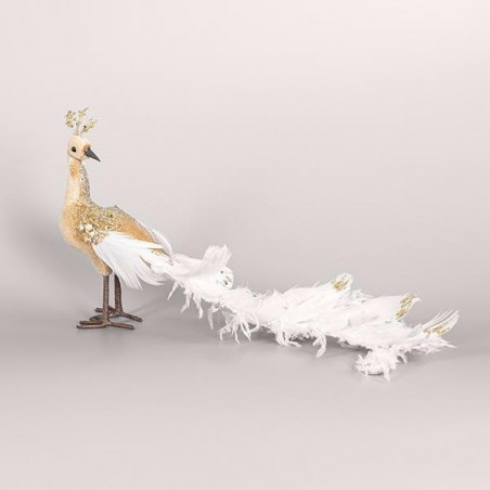 EUROLAMP ΒΕΛΟΥΔΙΝΟ ΠΑΓΩΝΙ, ΜΟΚΑ, ΜΕ ΛΕΥΚΑ ΠΟΥΠΟΥΛΑ, ΜΕ ΧΡΥΣΟ GLITTER, 35x19cm 600-44702