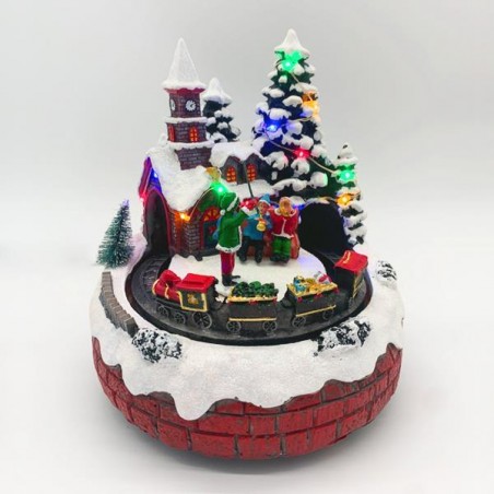 EUROLAMP ΣΤΑΘΜΟΣ ΤΡΕΝΟΥ, ΦΩΤΙΖΟΜΕΝΟΣ, ΜΕ ΜΟΥΣΙΚΗ ΚΑΙ ΚΙΝΗΣΗ, 16x16x19cm 600-43426