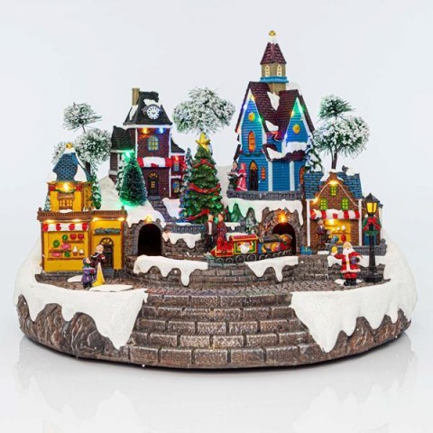 EUROLAMP ΧΡΙΣΤΟΥΓΕΝΝΙΑΤΙΚΟ ΧΩΡΙΟ ΜΕ ΜΑΓΑΖΙΑ ΚΑΙ ΑΓΙΟ ΒΑΣΙΛΗ, ΜΕ ΜΟΥΣΙΚΗ ΚΑΙ ΚΙΝΗΣΗ, 46,5x36x55cm 600-43419