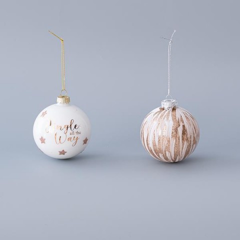 EUROLAMP ΓΥΑΛΙΝΗ ΜΠΑΛΑ, ΛΕΥΚΗ ΚΑΙ ΣΑΜΠΑΝΙ, 2 ΣΧΕΔΙΑ, ΣΕΤ 4ΤΜΧ, 8cm 600-45048